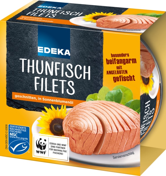 EDEKA tuna fillets in sunflower oil 185g image