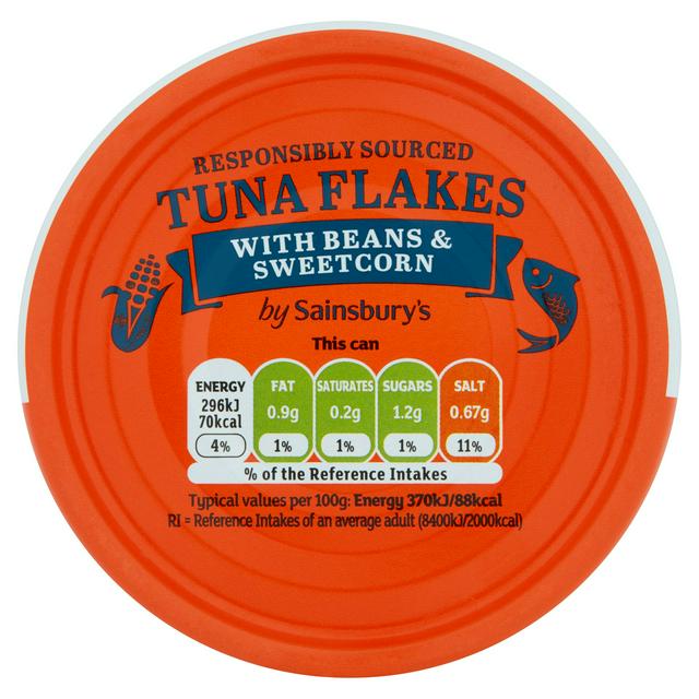 Sainsbury's Tuna Flakes with Beans & Sweetcorn 80g