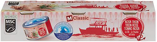 M-Classic MSC pink tuna in oil  3x80g