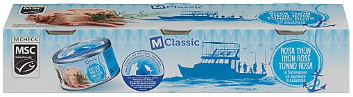 M-Classic MSC pink tuna in brine 3x80g
