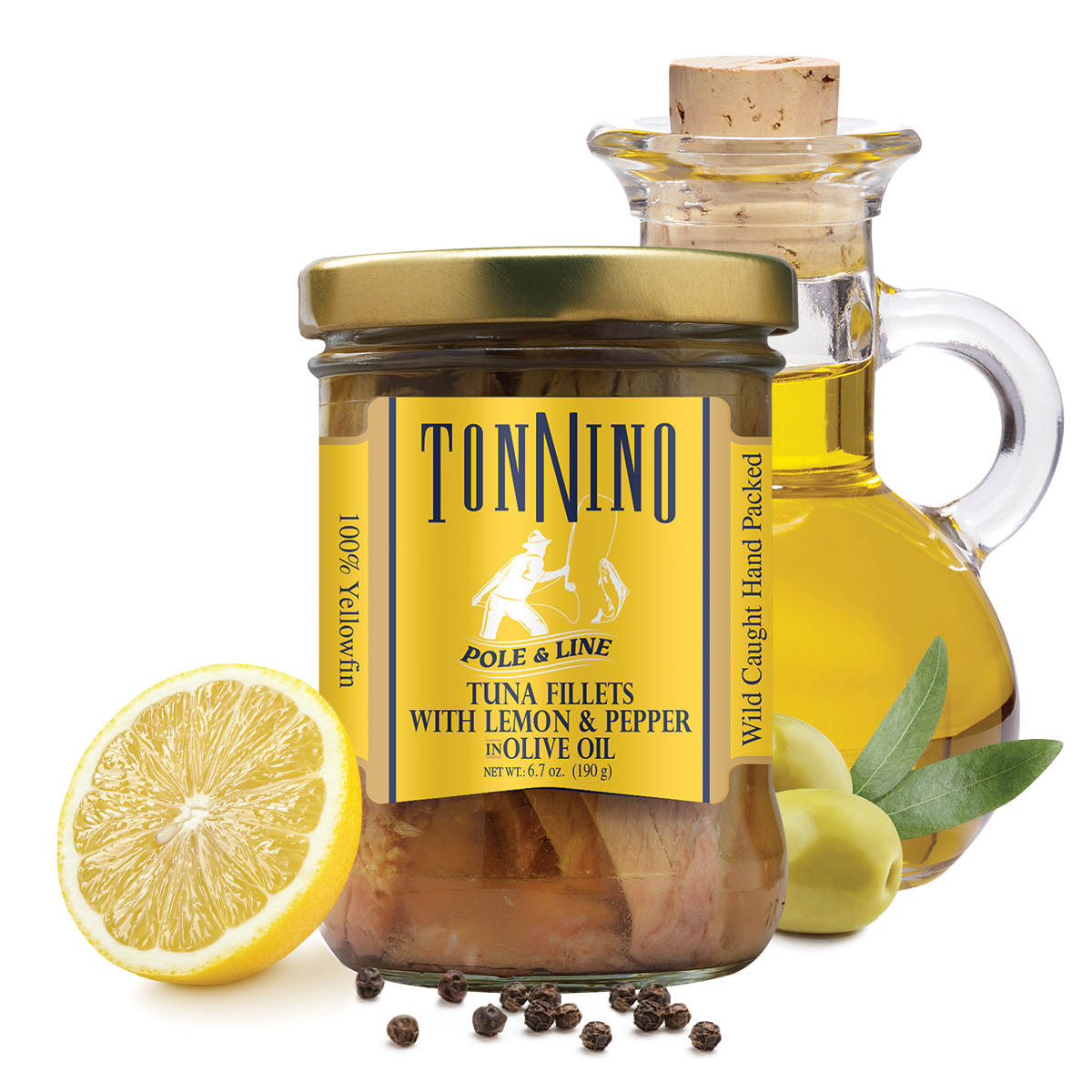 Tonnino Pole & Line Lemon & Pepper Tuna Fillets Olive Oil, 6.7 oz
