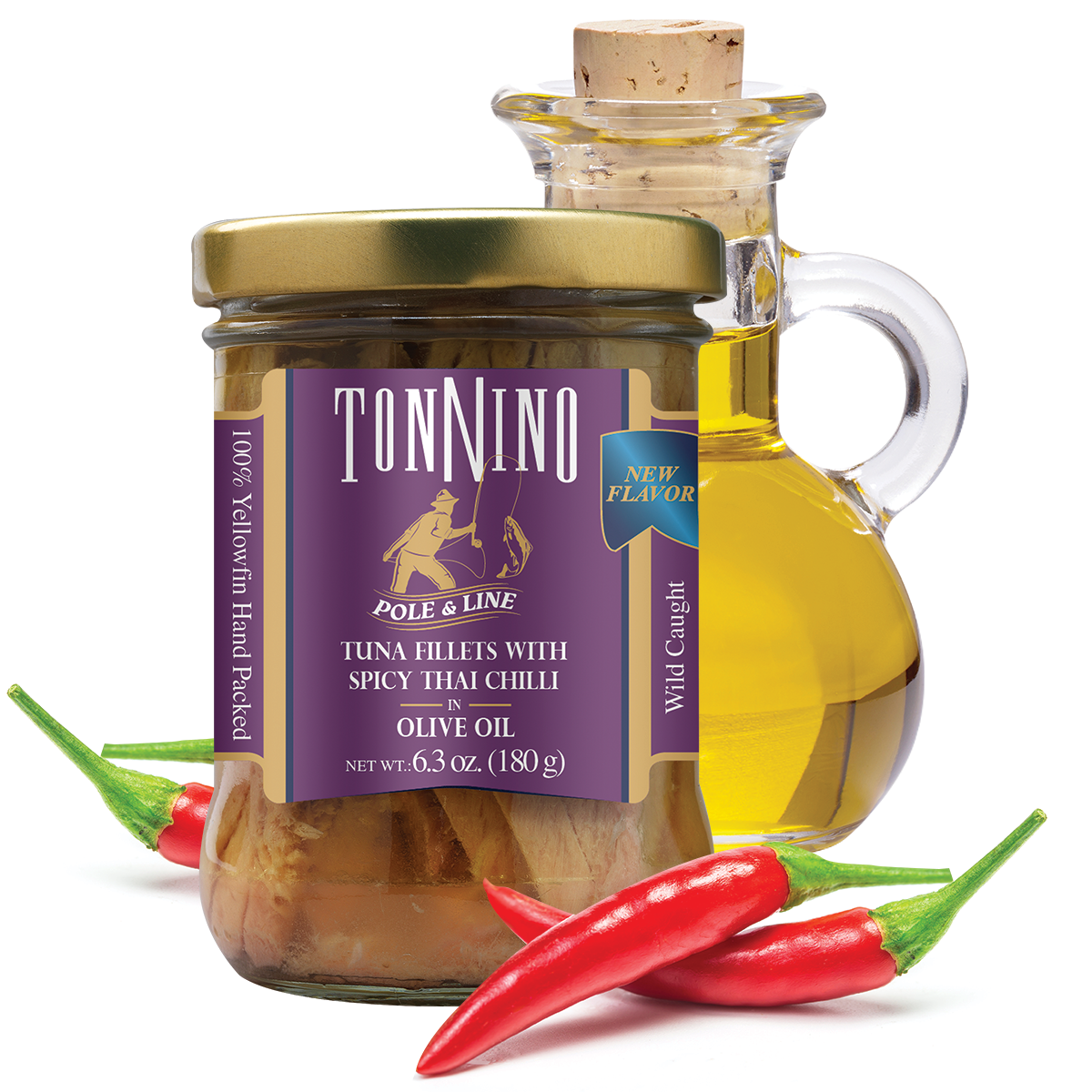 Tonnino Yellowfin Tuna Fillets With Spicy Thai Chili in Olive Oil, 6.3 oz