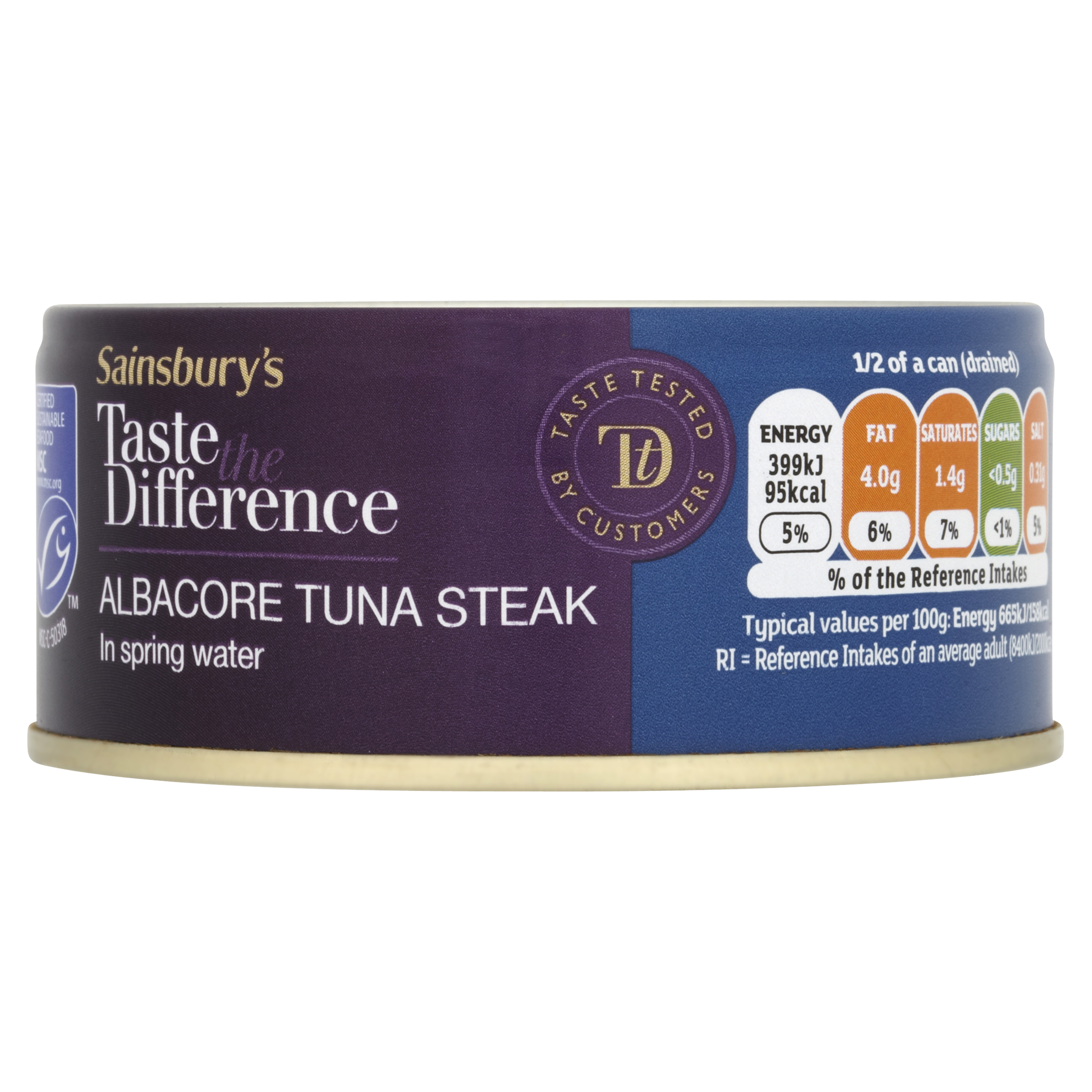 Albacore Tuna Steak In Spring Water, Taste the Difference 160g image