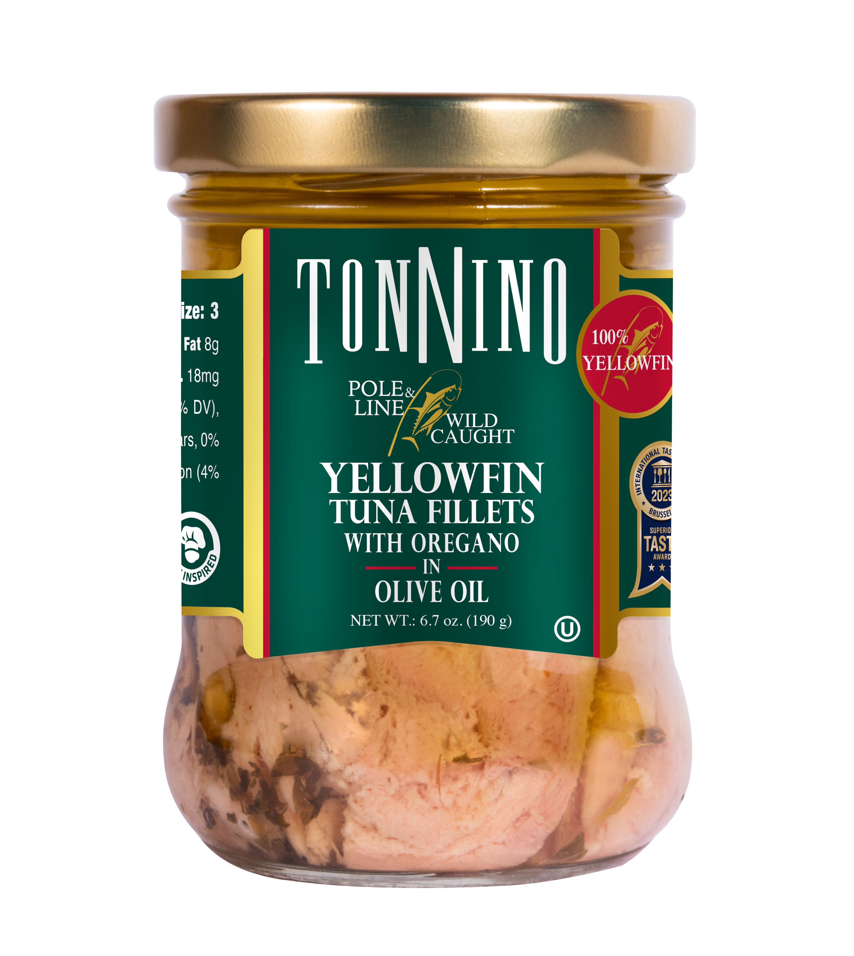 Tonnino Pole & Line - Yellowfin Tuna Fillets with Oregano in Olive Oil 6.7 oz