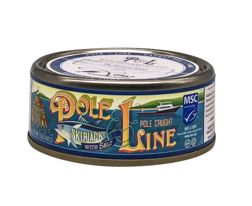 Pole Caught Skipjack Tuna With Salt, 5 oz
