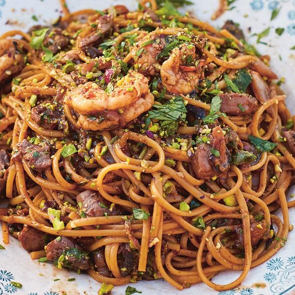 Image of prawn and tuna linguine