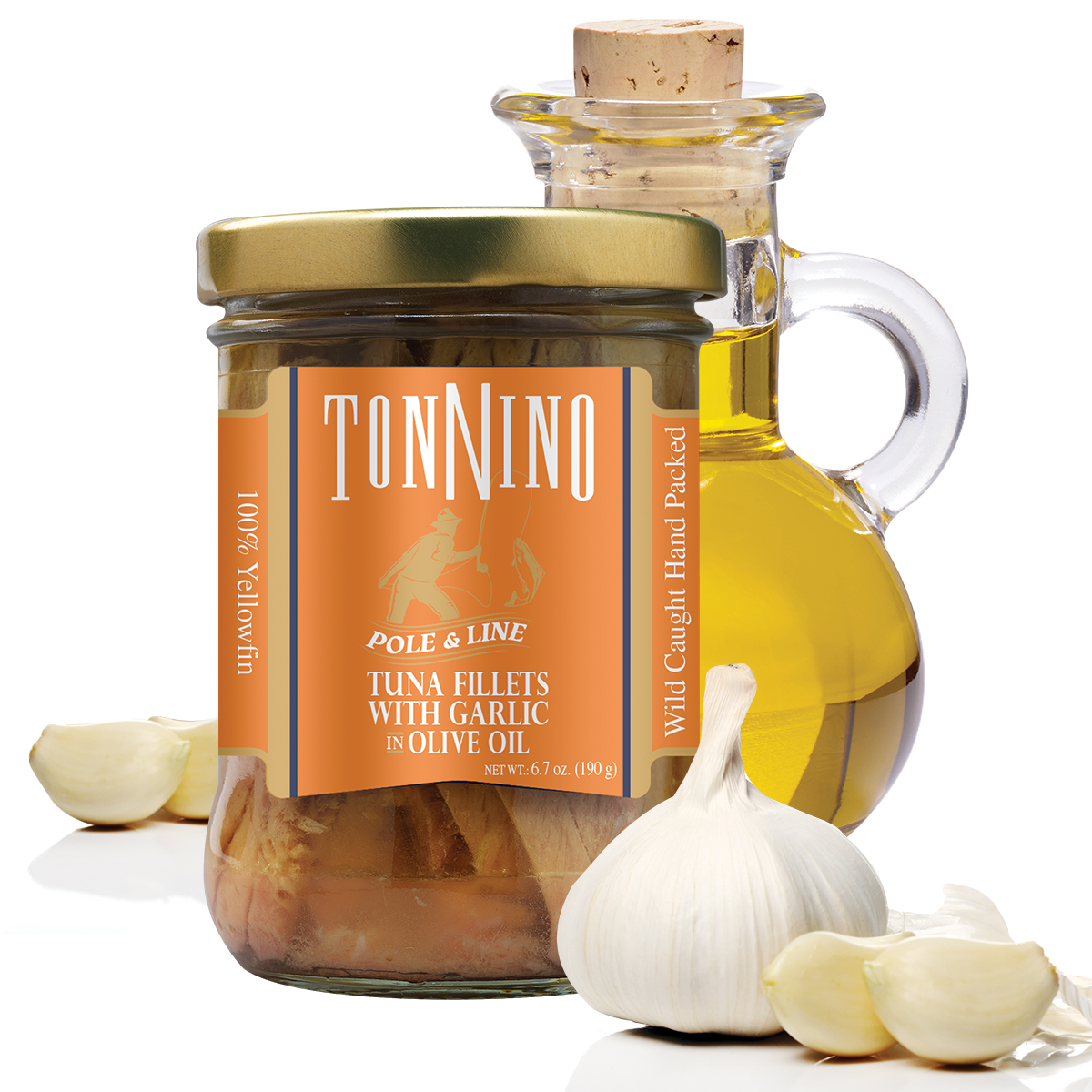Tonnino Yellowfin Tuna Fillets With Garlic In Olive Oil, 6.7 oz