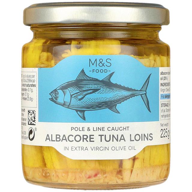 Albacore tuna loins in extra virgin olive oil