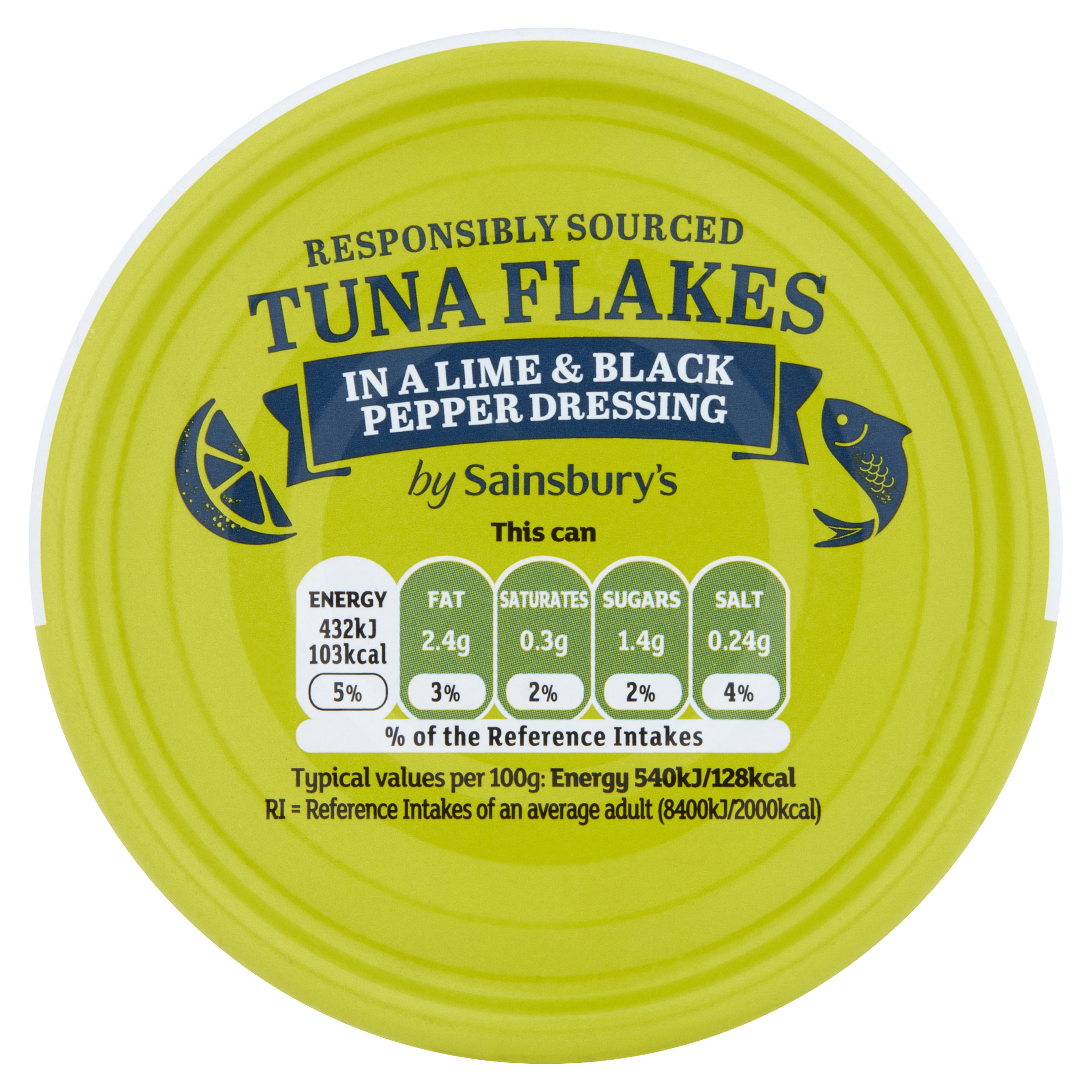 Sainsbury's Tuna Flakes in a Lime & Black Pepper Dressing 80g