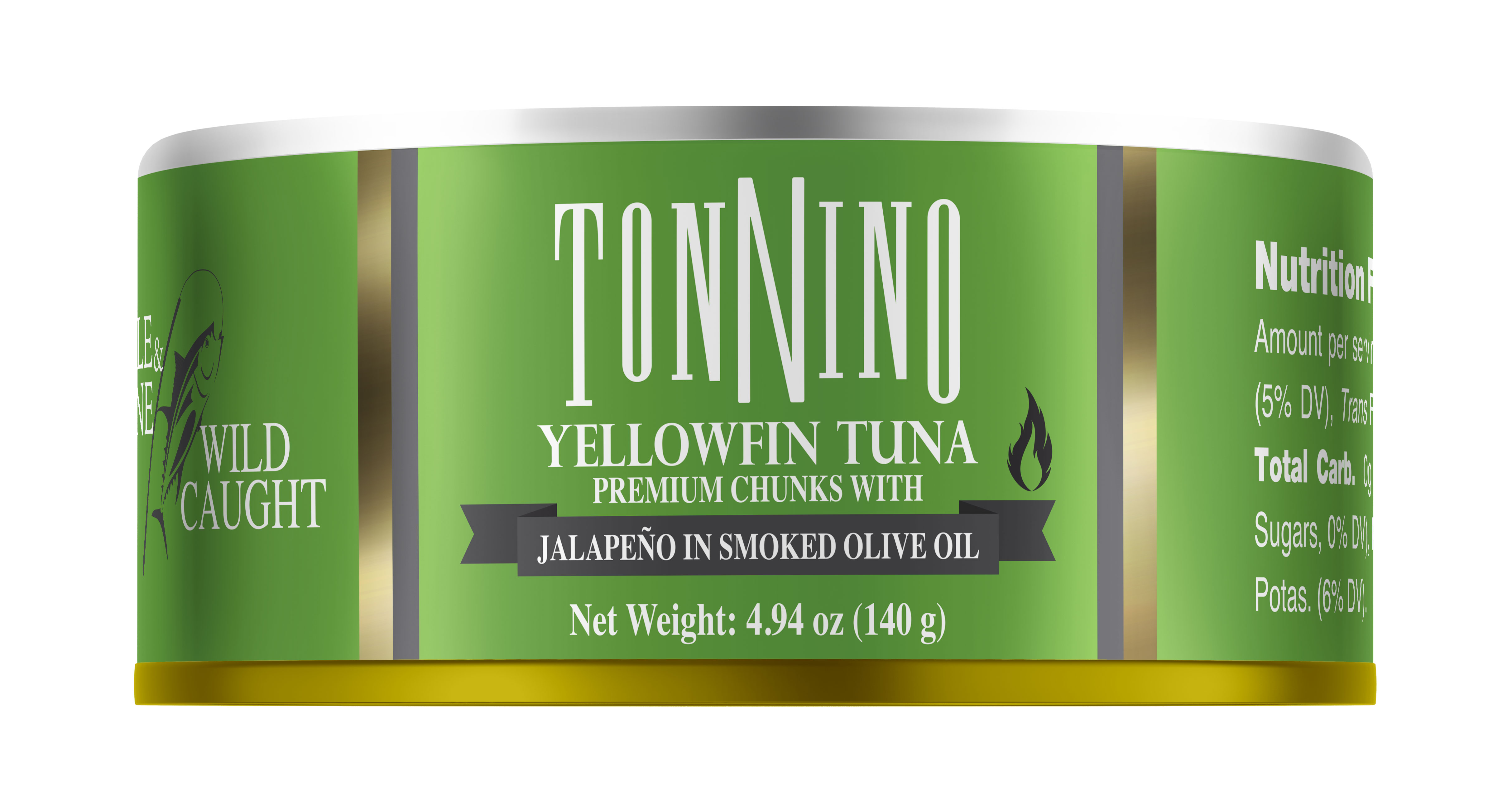 Tonnino Pole & Line Yellowfin Premium Chunks With Jalapeño in Smoked Olive Oil, 4.94 oz