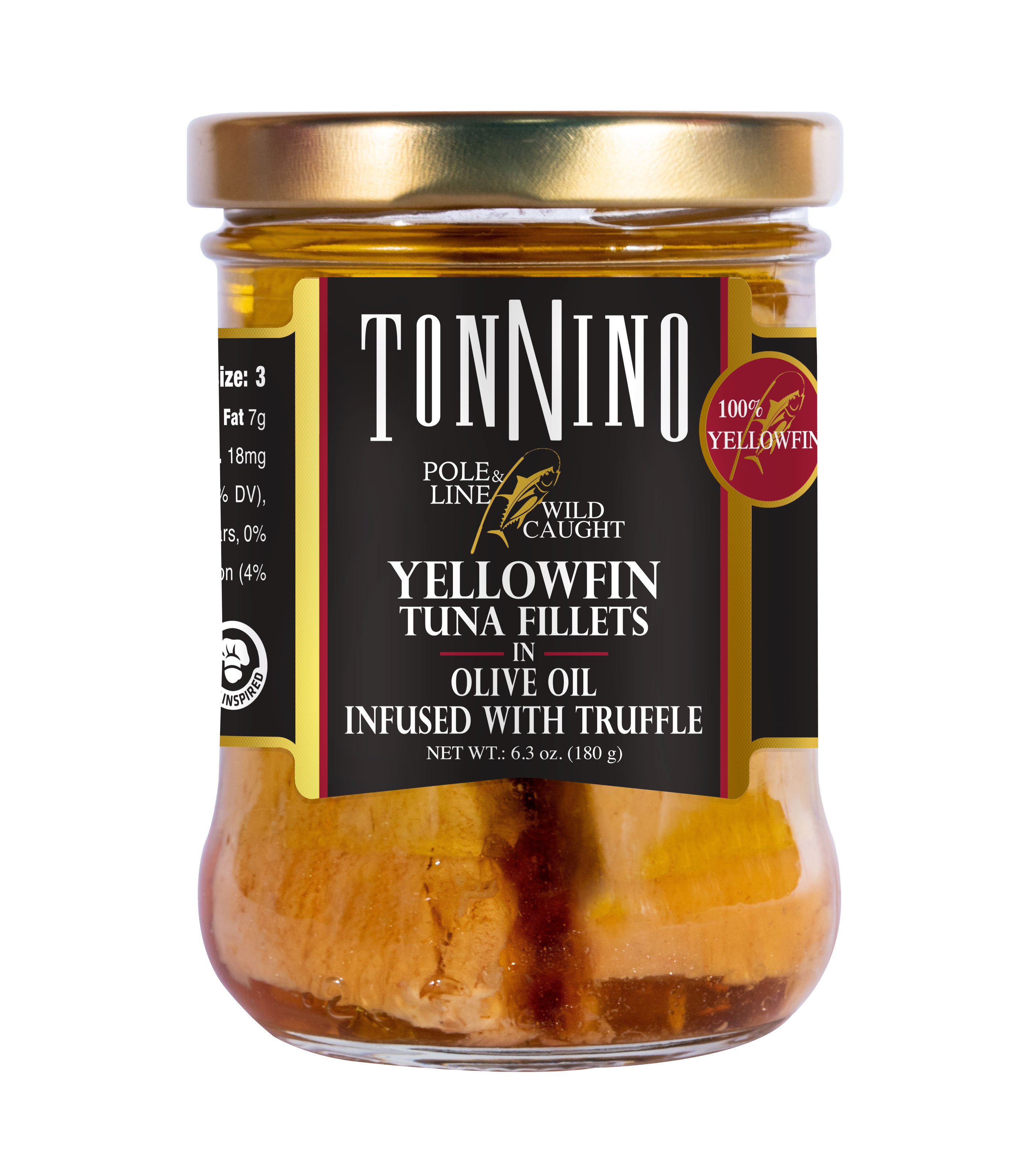 Tonnino Pole & Line - Yellowfin Tuna Fillets in Olive Oil infused with Truffle 6.3 oz