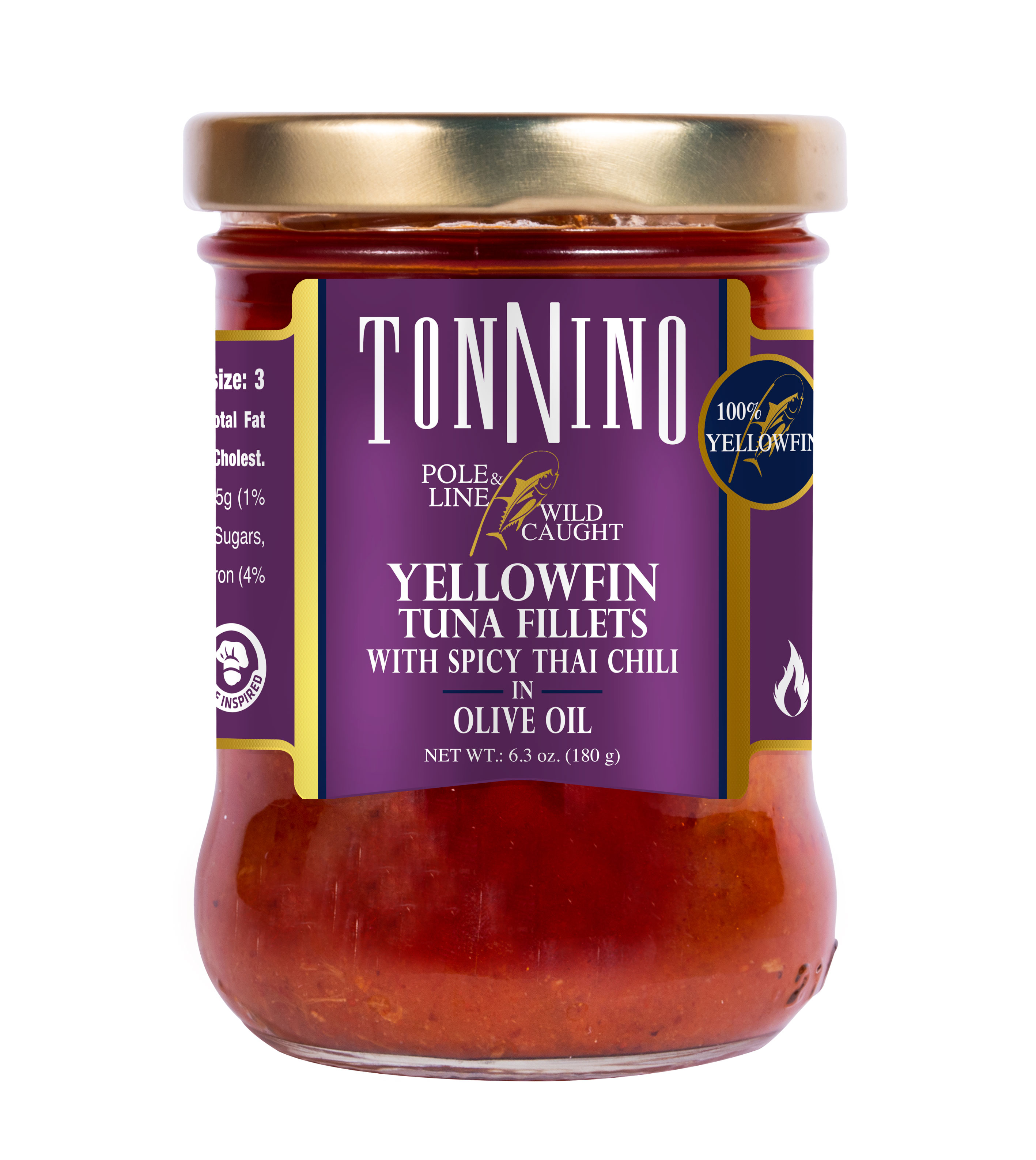Tonnino Yellowfin Tuna Fillets With Spicy Thai Chili in Olive Oil, 6.3 oz
