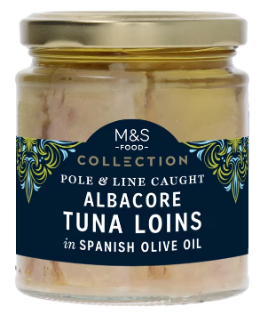 Albacore tuna loins in extra virgin olive oil
